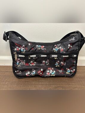 LeSportSac x Disney Store Mickey & Minnie Mouse Medium Black Purse Crossbody